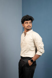 Cotton Shirt for Men | Stylish Slim Fit, Comfortable & Breathable - Cream